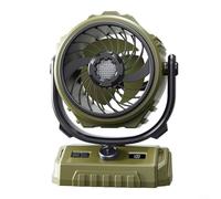 HavenDomicile Ventilador de camping de 100 velocidades con pantalla digital, ventiladores oscilantes con luz LED, recargable por USB, portátil, ventilador de escritorio ajustable a 270 grados (cabeza