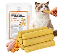 Havenfly 50 g golosinas para gatos con calabaza, palo dental de pollo para apoyo digestivo y limpieza de dientes, golosinas comestibles para gatitos
