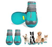 Havenfly Zapatos Perro, 4 Pcs Zapatos Respirable para Perros, Botas para Perros con Banda Reflectante Suelas de Goma Antideslizantes Resistentes