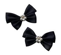 Haveratio Clips Elegantes para Zapatos con Lazo, Accesorios Decorativos, Adornos para Mujer, Planos y de Fiesta de Boda, Negros