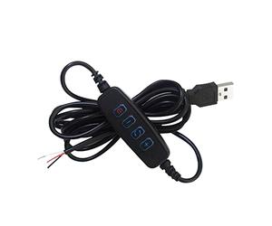 Haveratio DC5V LED Dimmer Cable de extensión Puerto USB Cable de alimentación Controlador de atenuación para Luces LED, Luces de Cinta, Luces de Cinta Negro