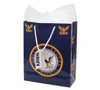 Havercamp Bolsa de regalo de la Marina de los Estados Unidos - 1 unidad. - Muestra con orgullo el logotipo y emblemas oficiales de la Marina de los Estados Unidos. Esta bolsa azul marino hace que cada