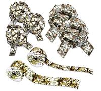 Havercamp Kit de envoltura de camuflaje blanco (5 lazos de regalo y 40 yardas de cinta). Los lazos de camuflaje y la cinta de camuflaje son fáciles de usar. Ideal para envolver regalos de color