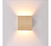HAvern Aplique de Pared Aplique de Cubo de Madera Aplique de Pared Cuadrado para Interiores Lámparas de Pared LED Arriba y Abajo, decoración del hogar Minimalista Moderna Accesorios de il