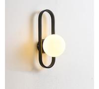 HAvern Aplique de Pared Apliques de Pared Modernos Aplique de Pared Negro Mate Lámpara de Pared Minimalista Luz de Lectura Luz de Montaje en Pared con Vidrio Blanco cremoso E27 Accesorios