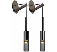 HAvern Aplique de Pared Lámpara de Pared de Vidrio Gris Humo Creativo Botella de Cerveza Lámpara de Pared de Cristal Lámpara de Pared de Tubo Largo cilíndrico Aplique de Pared de latón co