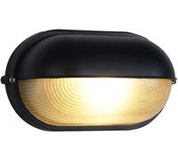 HAvern Aplique de Pared, luz de Pared Luz de Pared Redonda para Exteriores Aluminio Vidrio Impermeable Lámpara de casa LED Negra Lámparas de Pared de Ahorro de energía Mate Iluminación de