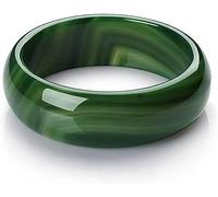 HAvern Brazalete de Jade para Mujer, Brazalete de Jade Verde Natural, Brazaletes Redondos de Jade con joyero, Interior 54-64 mm (Tamaño : 64MM) (64MM Green,Jade)