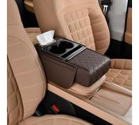 HAVERN Caja de Almacenamiento para reposabrazos de Coche para Dodge Charger SRT Hellcat Widebody 2019-2023, Reposabrazos para Coche de Cuero Multifuncional Organizador,Brown/B