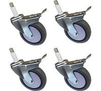 HAvern Carro de Ruedas giratorias de Servicio Pesado 4 Piezas Ruedas de carros de Comedor de PU de Servicio Pesado, Rueda de Muebles de vástago Giratorio de 4 Pulgadas, con émbolo de inse