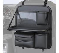 HAVERN Coche Organizador Asiento Trasero para Benz GL AMG 63, Organizador de Asiento Trasero con Bandeja, Protector de Respaldo,Black/A