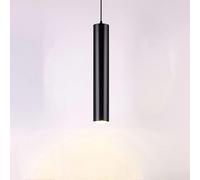 HAvern Lámpara Colgante Luz de Tubo Largo nórdico Luces Colgantes LED Tubo cilíndrico Lámpara Colgante Cilindro Negro Accesorio de iluminación de suspensión Ajustable Barra de mostrador d