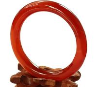 HAvern Pulsera de jade Brazalete de jade natural Pulsera Encanto Joyería elegante Accesorios de moda Brazaletes de ágata roja Amuleto de la suerte Regalos para mujeres Mamá (Tamaño : 58MM