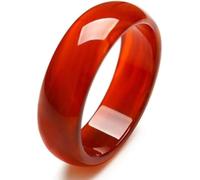 HAvern Pulsera de Jade Clase A Tipo Hielo Brazalete Ancho de ágata roja Natural para Mujeres y niñas (nulo 62 mm)