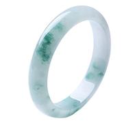HAvern Pulsera de Jade Piedra Natural Flores flotantes Verdes Brazaletes de Jade Chino para Mujer, Damas Elegantes Pulseras clásicas de Jade Verde Claro, con joyero, 54-62 mm