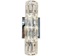 HAvern Tira de Aplique de Pared Aplique de Pared de Cristal LED Iluminación con Acabado Plateado Luminaria de baño de Cristal para baño Pasillo Dormitorio Sala de Estar Apliques de Pared