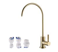 Havin - Grifo de Ósmosis Inversa de Acero Inoxidable, Purificador de Agua Potable, Filtración de Agua, Apto para Cañerías de 0,63 y 0,95 cm, Níquel Cepillado