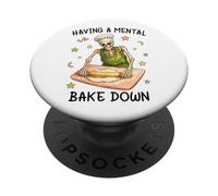 Having a Mental Bake Down Skeleton Funny Baker Meme Baking PopSockets PopGrip Adhesivo