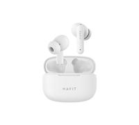 Havit Auriculares inalámbricos Bluetooth V5.1 con estéreo HiFi, graves profundos, controlador de 10 mm, micrófonos duales con ENC para llamadas claras, reproducción de 20 horas, control táctil