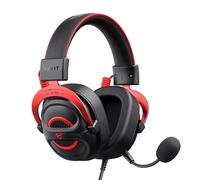 havit H2002E Pro - Auriculares para Juegos, Color Negro y Rojo, Altavoz de 60 mm, Conector de 3.5 mm, micrófono Desmontable