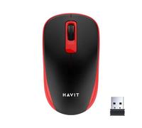havit MS626GT - Ratón inalámbrico para escritorio (2,4 GHz, 3 botones, alcance 10 metros, nano receptor, color rojo