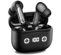 havit NC01T Cancelación activa de ruido auriculares sin blancos, 4 micrófonos ENC AI Llamada Inalámbrica Bluetooth Cancelación de ruido 40H Tiempo de reproducción 7 ecualizadores preestablecidos a