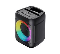 havit SQ133BT - Altavoz Bluetooth portátil - Mini PA con luces RGB, TWS, controlador de 4 pulgadas, BT5.2, salida RMS de 8 W, batería de 2000 mAh, entrada de micrófono/USB/SD/AUX/FM - Negro