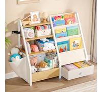 HAVLOTII Estantería y almacenamiento de juguetes para niños, estante para libros para habitaciones de niños, estantería para bebés para guardería, organizador de juguetes Montessori, Burlywood