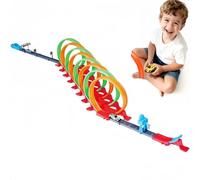 Havnidy Pista de Carreras para niños, Juguete de Coche con 8 bucles de 360° y 6 Coches de retracción rápida, Juguete de Pista Regalo para niños a Partir de 3, 4, 5, 6 años