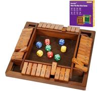 Havnidy Shut The Box - Juego de Mesa de Madera para 4 Jugadores, Juegos de Dados clásicos, Juego de Viaje, Juego de matemáticas de Madera Tradicional para Pubs, Grandes Juegos de Mesa para Todo el