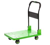 HAVVMK Camión de Plataforma Camión de Plataforma Carro de Plataforma Manual con 4 Ruedas y manija de Metal Carretilla de Empuje rodante Cubierta de plástico Alta Capacidad para Mover Equi