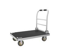 HAVVMK Carro de Plataforma de Acero Resistente con Ruedas, Carretilla Manual Plegable para Mover Suministros, Plataforma portátil para Uso Industrial, transportador de Carga Media silenci