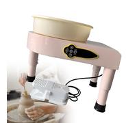 HAVVMK Torno de cerámica eléctrico de 350 W y 25 cm con Plato Giratorio, Cuenco de ABS extraíble, Pedal y Herramientas de Modelado (Rosa B)