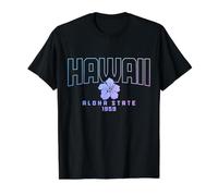 Hawái Aloha State Hibiscus Surf Surfer Maui Kauai Hawaiano Camiseta gráfica económica, Hombre, Negro, S