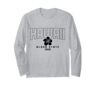 Hawái Aloha State Hibiscus Surf Surfer Maui Kauai Hawaiano Manga Larga