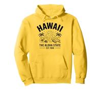 Hawái Aloha State Volcán Tortuga Marina Hibisco Est 1959 Sudadera con Capucha