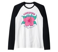 Hawái Launiupoko Maui Surfers Paradise Surfing Hibiscus Camiseta Manga Raglan
