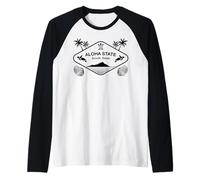 Hawái Mar del Sur Tortuga Marina Palmeras Isla Aloha Camiseta Manga Raglan
