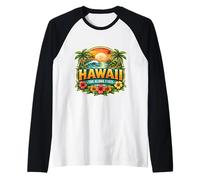 Hawái The Aloha State Souvenir Visitor Memorabilia Hawaiian Camiseta Manga Raglan