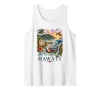 Hawaii Acuarela Tropical Island Paradise Design Camiseta sin Mangas