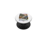 Hawaii Acuarela Tropical Island Paradise Design PopSockets PopGrip Adhesivo