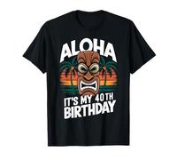 Hawaii Aloha 40 cumpleaños hawaiano Tiki Luau Party Retro Camiseta