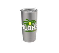 Hawaii Aloha Palm Tree Vaso térmico de acero inoxidable de doble pared