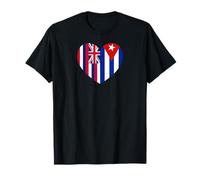 Hawaii and Cuba Flags: Heart Shaped Unity Camiseta