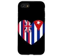 Hawaii and Cuba Flags: Heart Shaped Unity Carcasa para iPhone SE (2020) / 7 / 8