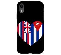 Hawaii and Cuba Flags: Heart Shaped Unity Carcasa para iPhone XR