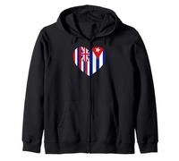 Hawaii and Cuba Flags: Heart Shaped Unity Sudadera con Capucha