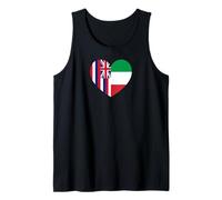 Hawaii and Italy Flags: Heart Shaped Unity Camiseta sin Mangas