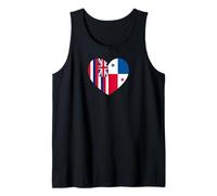 Hawaii and Panama Flags: Heart Shaped Unity Camiseta sin Mangas
