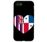 Hawaii and Panama Flags: Heart Shaped Unity Carcasa para iPhone SE (2020) / 7 / 8